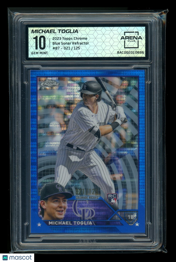 2023 Topps Chrome Michael Toglia #87 Blue Sonar Refractor /125 RC Arena Club 10