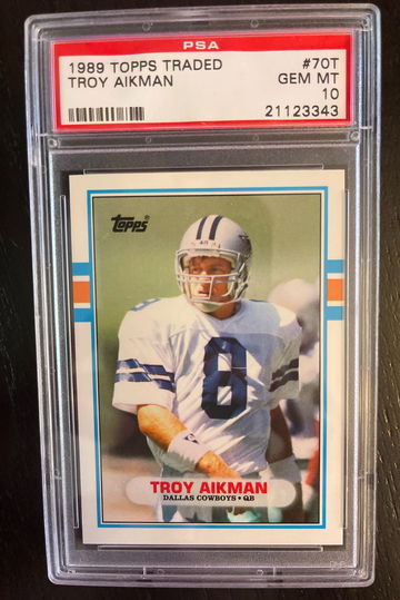 1989 topps traded Troy aikman hof psa 10