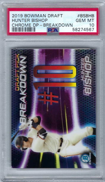 2019 Bowman Draft Pick Breakdown Chrome Hunter Bishop #BSBHB *PSA 10* San Francisco Giants