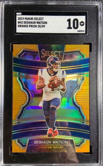 2019 Panini Select Orange Prizm #42 Deshaun Watson Texans /49 SGC 10 GEM MINT