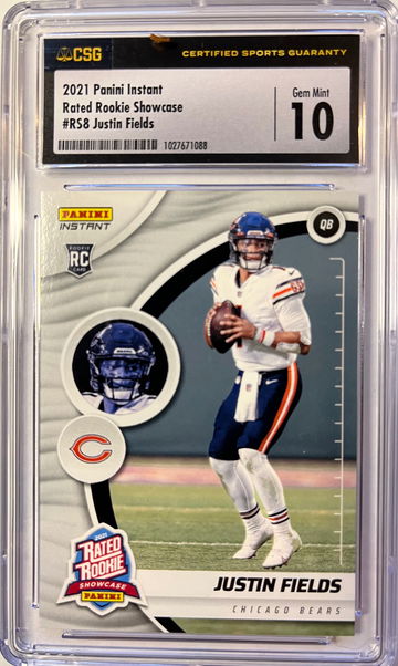 Justin Fields 2021 panini instant Rated Rookie CSG 10