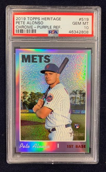 2019 Topps Heritage Chrome Pete Alonso Purple Refractor #519 PSA 10 GEM MINT