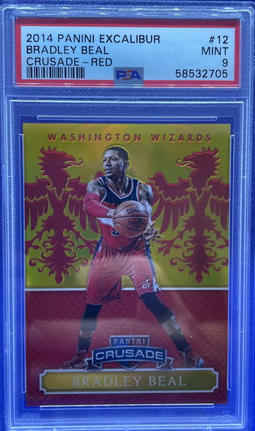 2014 Panini Excalibur Bradley Beal Crusade Red PSA 9 Mint /99 Washington Wizards