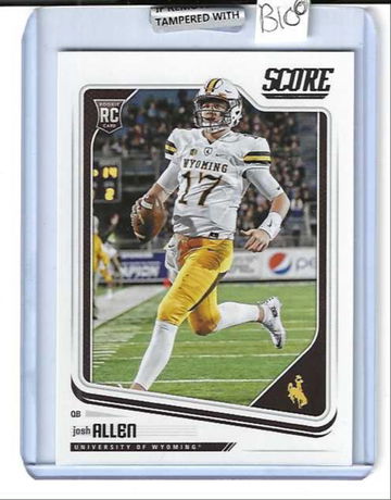 2018 Panini Josh Allen Score University of Wyoming RC Buffalo Bills QB #350 - B10