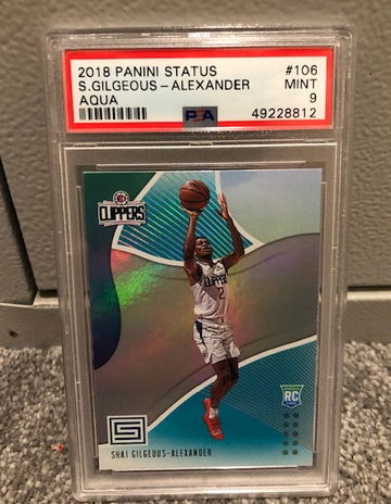 2018 Shai Gilgeous-Alexander Panini Status Aqua  ( PSA Mint 9)