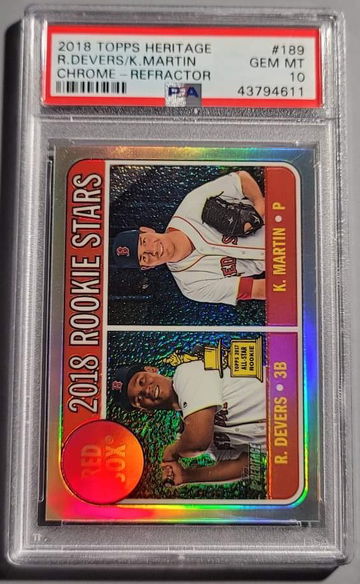 2018 Topps Heritage Rafael Devers PSA 10 refractor RC