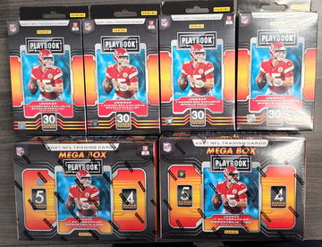 2021 Playbook NFL 2 Mega & 4 Hanger Boxes Factory Sealed Bundle