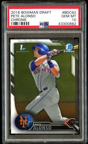 2016 Bowman Chrome Draft Pete Alonso Rookie PSA 10 Gem Mint RC BDC92 