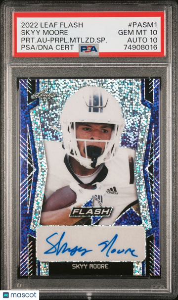 2022 Leaf Flash Skyy Moore #PASM1 Purple Metal Sparkles PSA 10 Leaf Auto 10