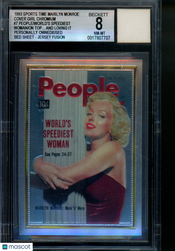 1993 Sports Time Marilyn Monroe Cover Girl Chromium On Top... and Loving It World's Speediest Woman Bed Sheet /On #7 BGS