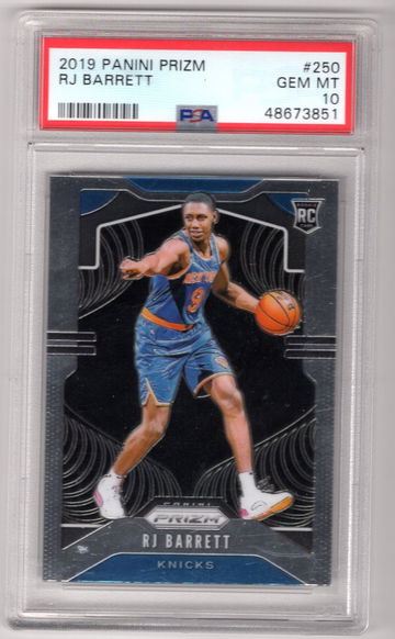 2019 Panini Prizm RJ Barrett Knicks RC PSA 10