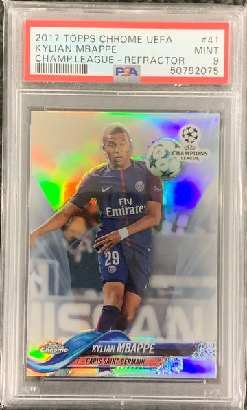 2017 Topps Chrome Kylian Mbappe Refractor PSA 9
