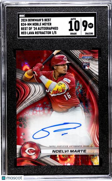 2024 Bowman's Best Noble Meyer #B24-NM Of '24 Autograph Red Lava Refractor SGC 9 Auto 10