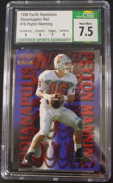 1998 Pacific Revolution Peyton Manning Showstoppers Red #16 Colts CSG 7.5