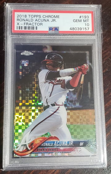 2018 Topps Chrome Ronald Acuna Jr X-fractor PSA 10