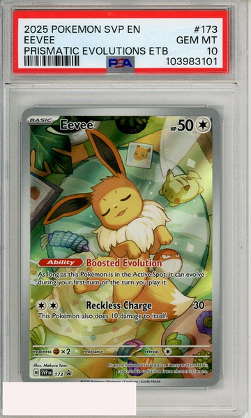 2025 POKEMON SVP EN-SV BSP EEVEE #173 PRISMATIC EVOLUTIONS ETB PSA 10