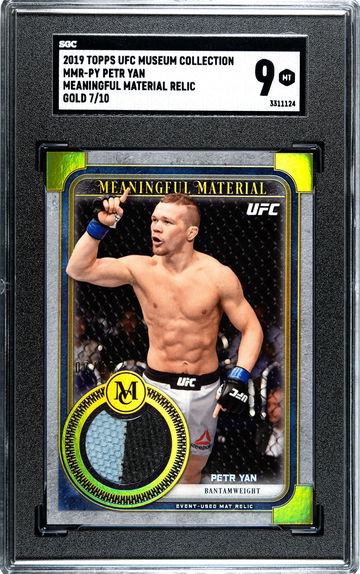 2019 Petr Yan Topps UFC Museum Collection Meaningful Material GOLD 7/10 SGC 9