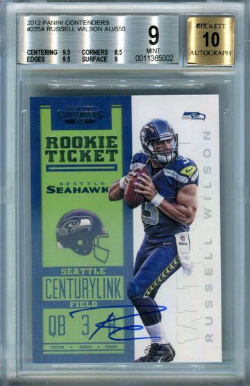Russell Wilson contenders BGS 9 auto 10