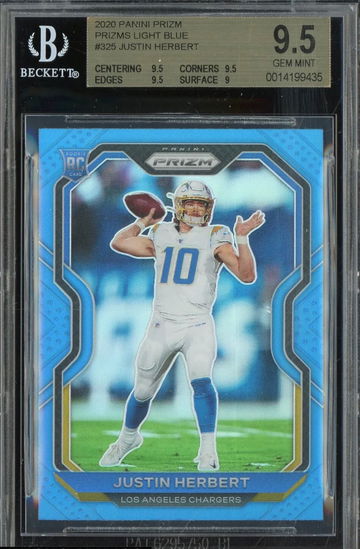 2020 Nfl Prizm Light Blue Justin Herbert Rookie BGS 9.5 Low Pop ⚡️ 🔥. 