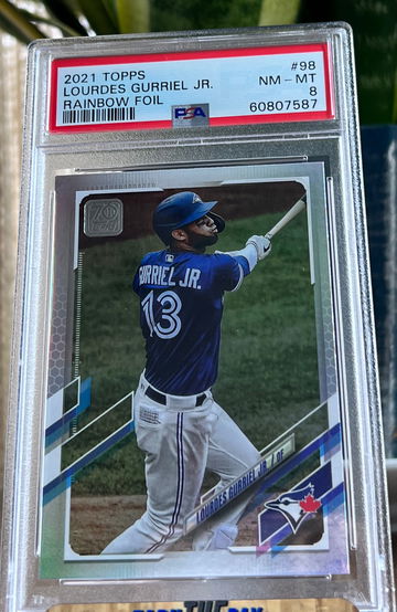 2021 Topps Series 1 #98 LOURDES GURRIEL JR. Rainbow Foil Parallel PSA 8 Jays! 🔥