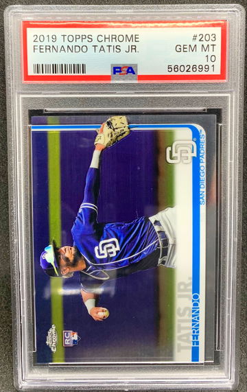 2019 Topps Chrome FERNANDO TATIS Jr Rookie RC #203 Gem Mint PSA 10