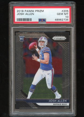 2018 Panini Prizm Josh Allen Rookie PSA 10 Gem Mint #205 Bills