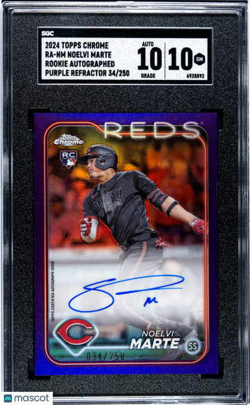 2024 Topps Chrome Noelvi Marte #RA-NM RK. Autograph Purple Refractor SGC 10 Auto 10