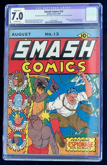 SMASH COMICS #13 CGC 7.0 FIRST APPEARANCE OF MAGNO AND THE PURPLE TRIO 