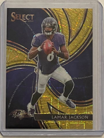 2019 Panini Select Lamar Jackson Phenomenon Gold 09/10! SSP