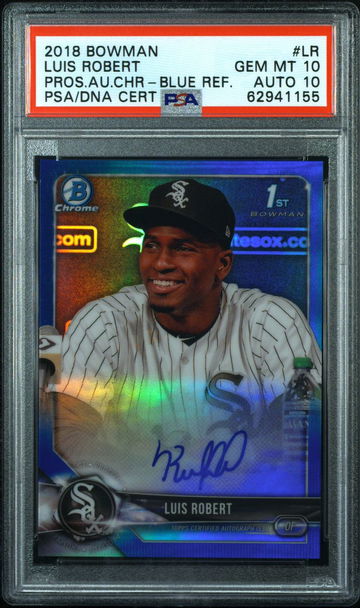 Luis Robert 2018 Bowman Chrome Blue Auto PSA 10/10
