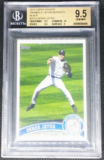 Derek Jeter 2014 Topps Update Framed Reprint Black BGS 9.5 #'d 2/75 to His Jersey Number POP 2