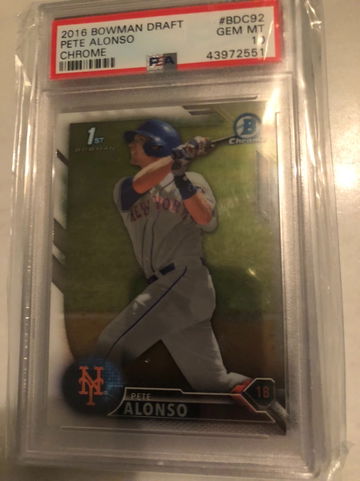 2016 Bowman Chrome Pete Alonso PSA 10