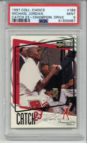 1997 COLLECTOR'S CHOICE CATCH 23 CHAMPION DRIVE #189 MICHAEL JORDAN CARD PSA 9