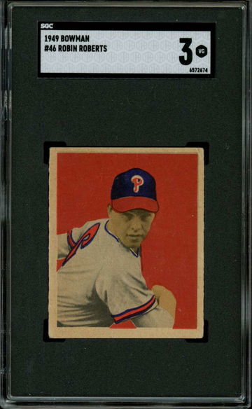 1949 Bowman #46 Robin Roberts RC/Rookie Phillies HOF SGC 3 VG