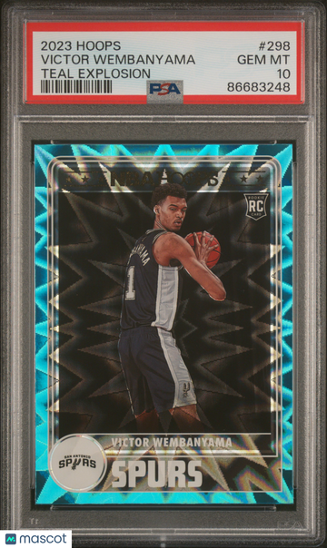 PSA 10 2023 Panini NBA Hoops Victor Wembanyama Tribute Teal Explosion #298