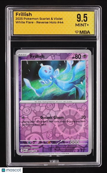 2025 Pokemon Scarlet & Violet White Flare Frillish Reverse Holo MBA 9.5 #44