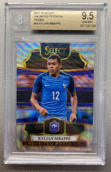 KYLIAN MBAPPE 2017 SELECT UNLIMITED POTENTIAL PRIZMS ROOKIE BGS 9.5 GEM MINT