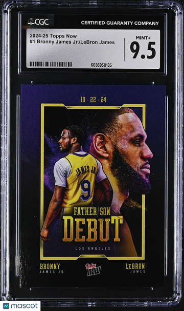2024-25 Topps Now Bronny James Jr./LeBron James #1 CGC 9.5