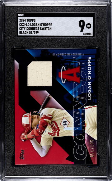 2024 Topps #CC2-LO Logan O'Hoppe City Connect Swatch Collection Black /199 SGC 9