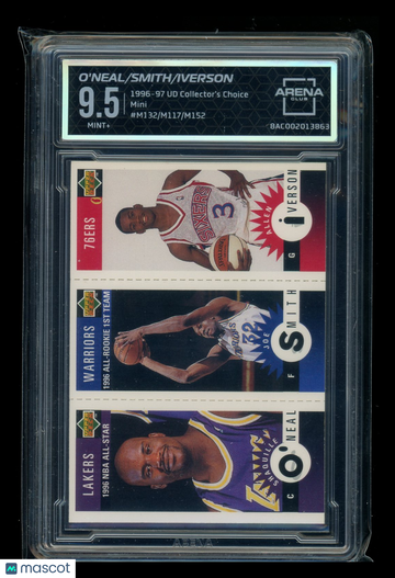 1996-97 Upper Deck Collector's Choice Mini Joe Smith Allen Iverson Shaquille O'Neal #M132/M117/M152 Arena Club 9.5