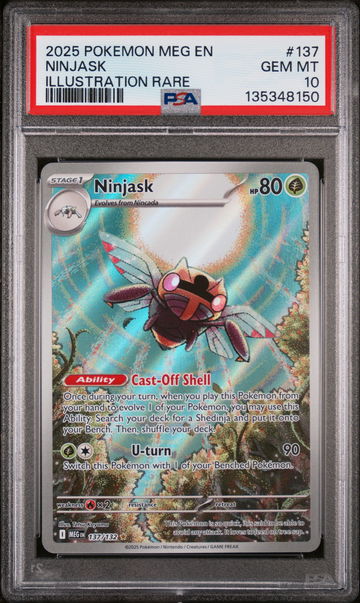 2025 Mega Evolution English Illustration Rare Holo Ninjask #137 PSA 10