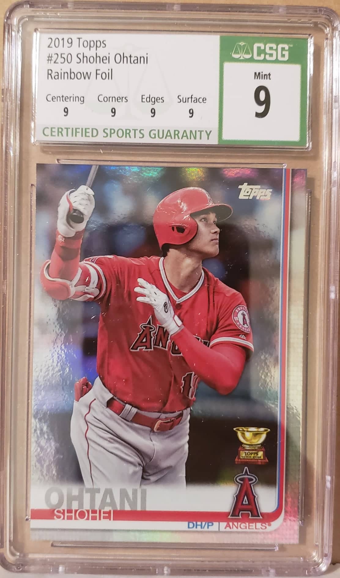 2019 Topps #250 Shohei Ohtani Rainbow Foil CSG 9 