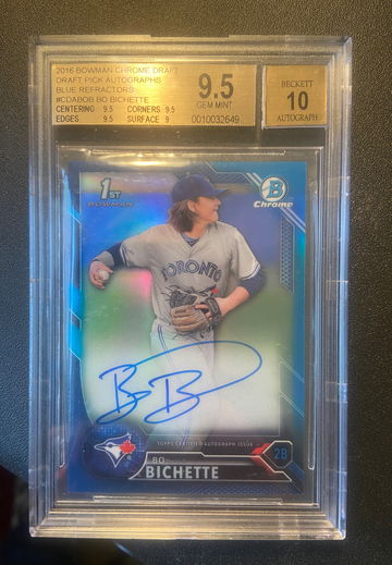 Bo Bichette blue refractor auto bgs 9.5/10 auto