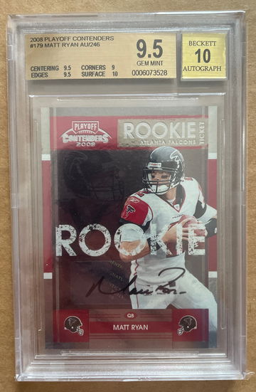 2008 Contenders - Matt Ryan - Rookie Ticket RC - BGS 9.5/10 - Falcons