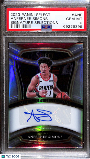 2020 Panini Select Signature Selections Anfernee Simons #ANF PSA 10