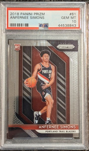 2018-29 Panini Prizm Anfernee Simons PSA 10