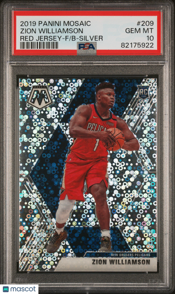 2019 Panini Mosaic Zion Williamson #209 Variation Fast Break Silver PSA 10