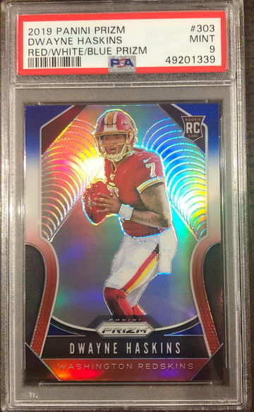 2019 Panini Prizm #303 Dwayne Haskins Rookie RC Red White Blue PSA 9 Mint Steelers