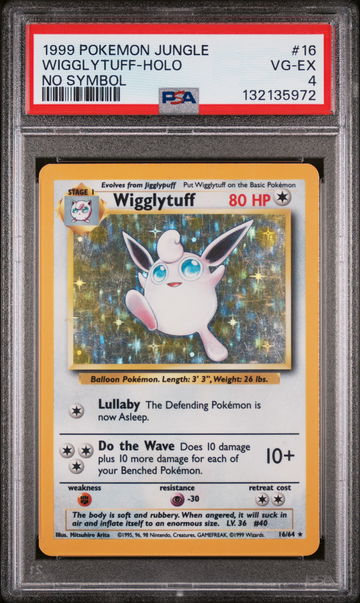 1999 Pokemon Jungle Holo No Symbol Error Wigglytuff #16B PSA 4