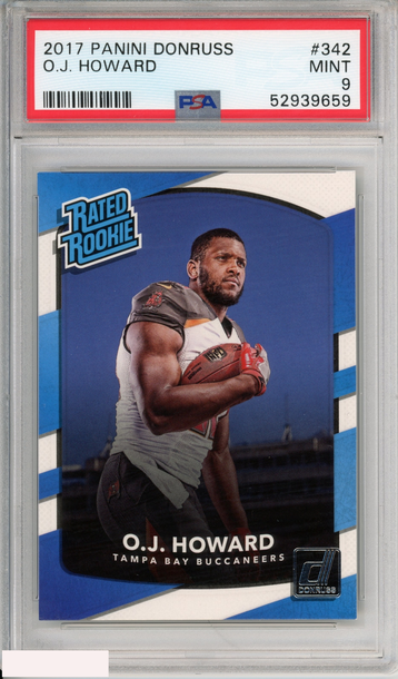 2017 PANINI DONRUSS OJ HOWARD #342 ROOKIE BUCCANEERS RC PSA 9 MINT